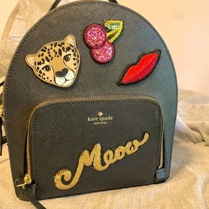 Kate Spade Leopard “Meow” backpack